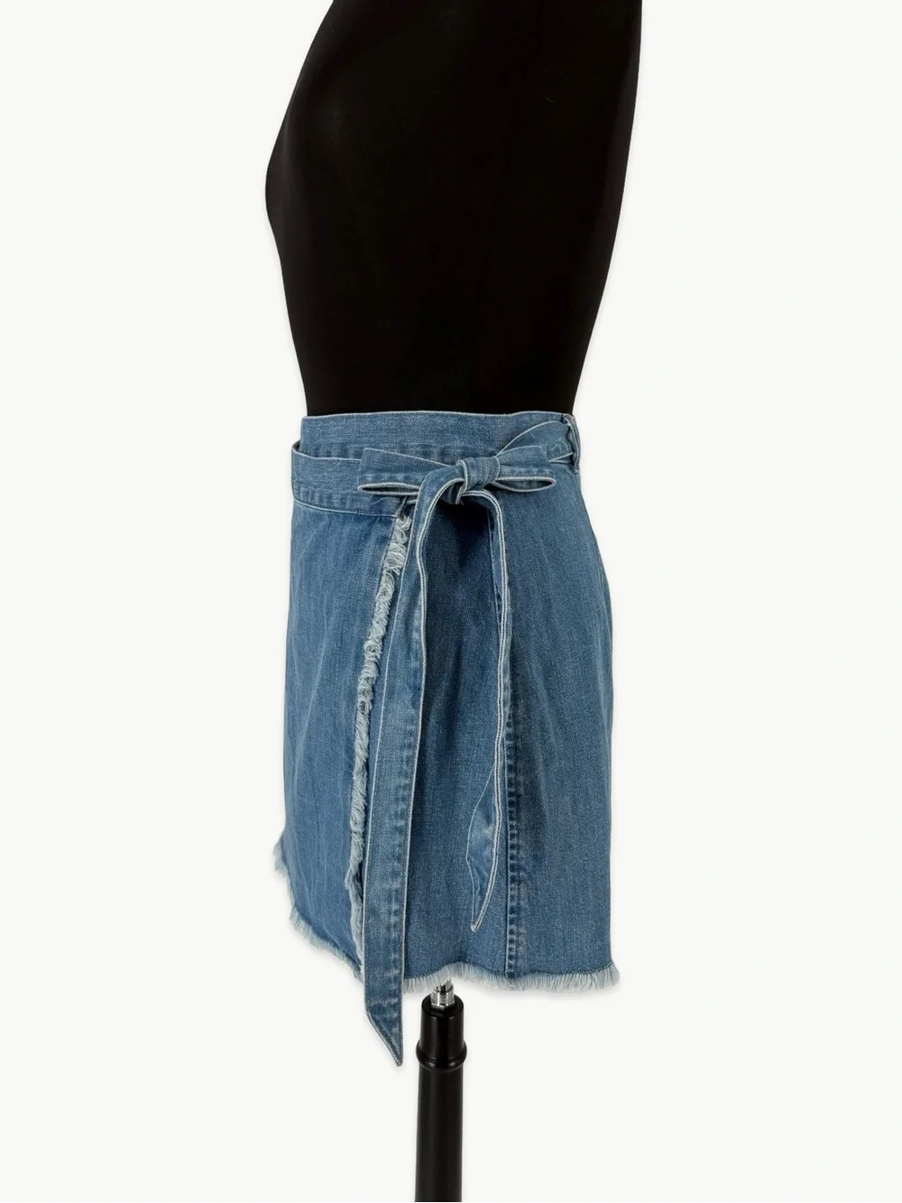 Madewell Raw-Hem Mini Wrap Jean Skirt Size 6 Cardiff Wash Denim 100% Cotton